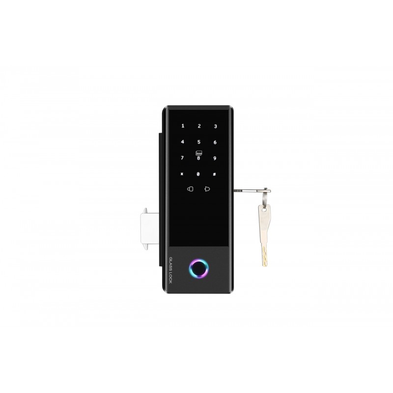 Умный биометрический замок на стеклянные двери SEVEN LOCK SL-7776BF black