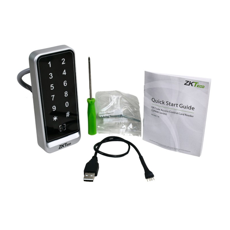 Зчитувач EM-Marine і QR-кодів з клавіатурою ZKTeco QR600-VK-E вологозахищений
