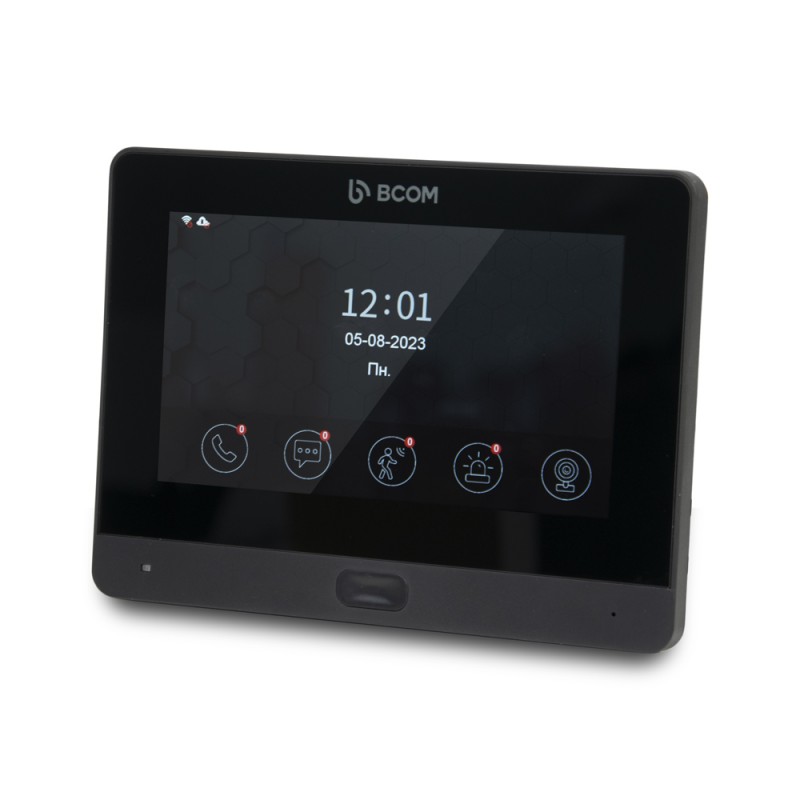 Комплект Wi-Fi відеодомофонa 7" BCOM BD-760FHD/T Black з підтримкою Tuya Smart + BT-400HD-AC Black