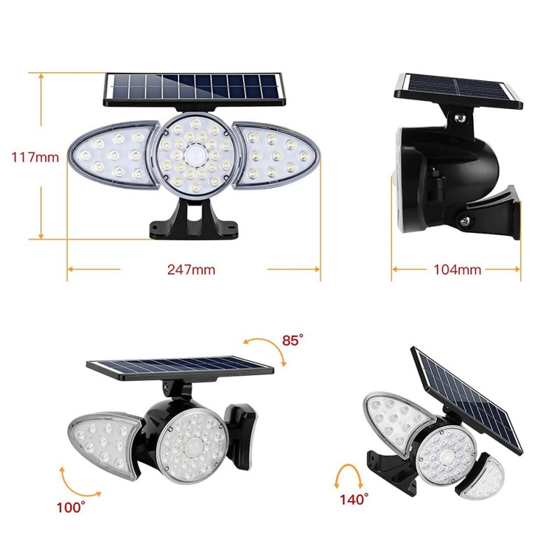 Комплект из двух фонарей с датчиком движения на солнечной батарее LWS-2.5W2.5Pir