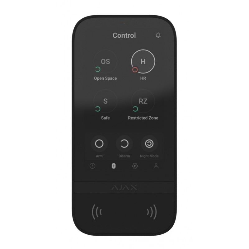 Бездротова клавіатура з сенсорним екраном Ajax KeyPad TouchScreen Black