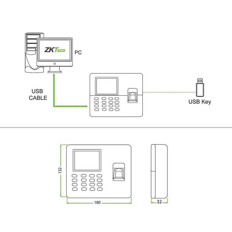 Биометрический терминал учета рабочего времени ZKTeco LX50