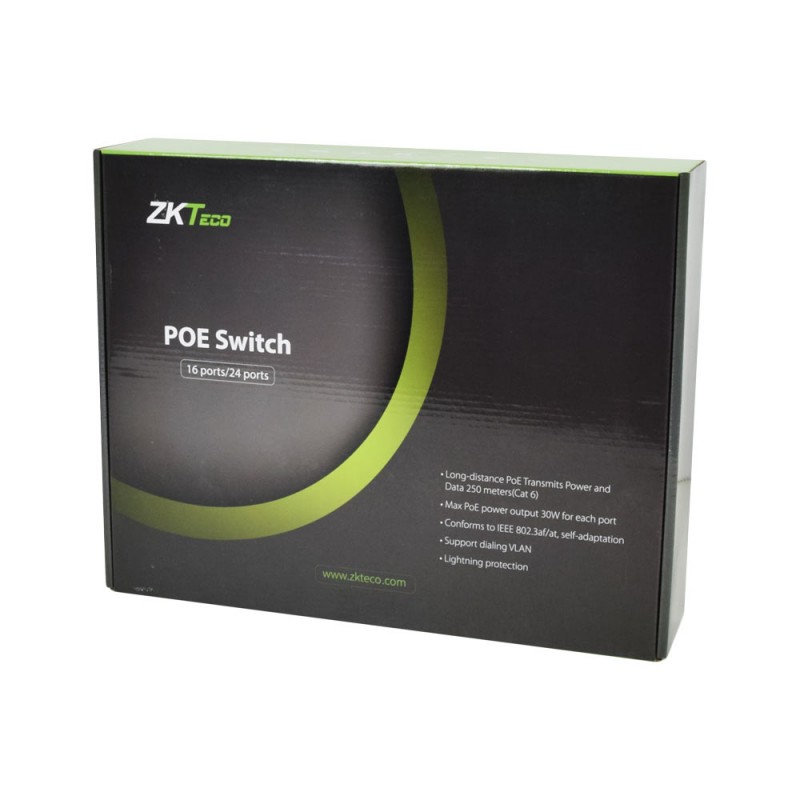 PoE-комутатор ZKTeco ZK-PoE1621N-200W з 16 портами PoE