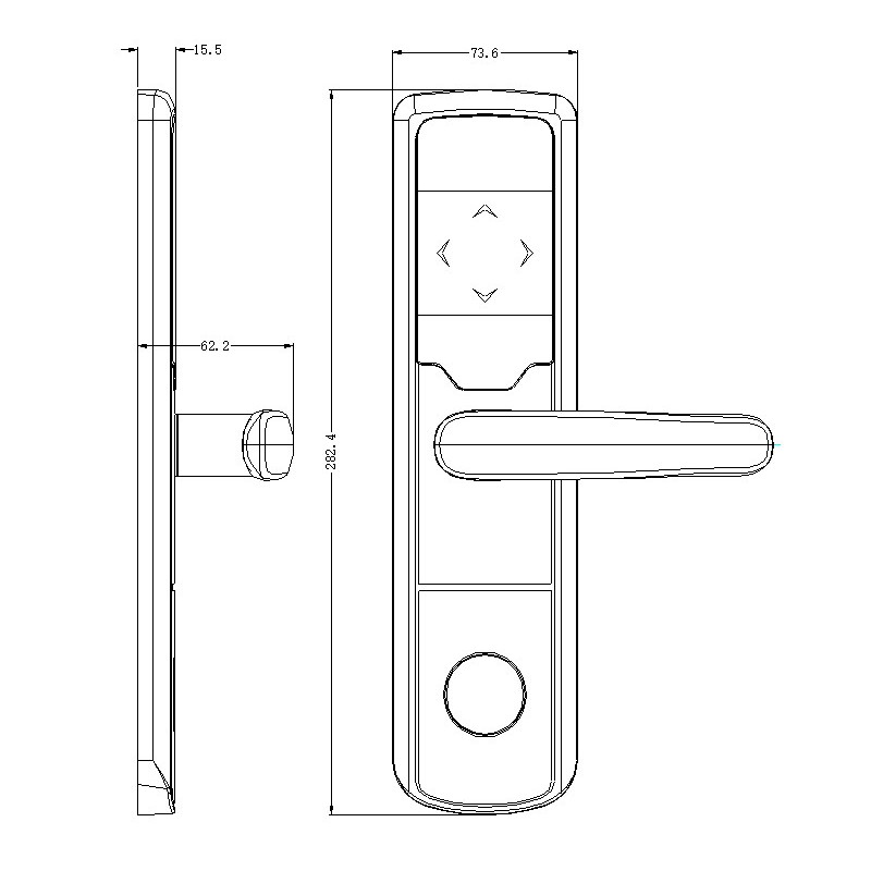 Електронний RFID замок для готелів та хостелів SEVEN LOCK SL-7731 silver