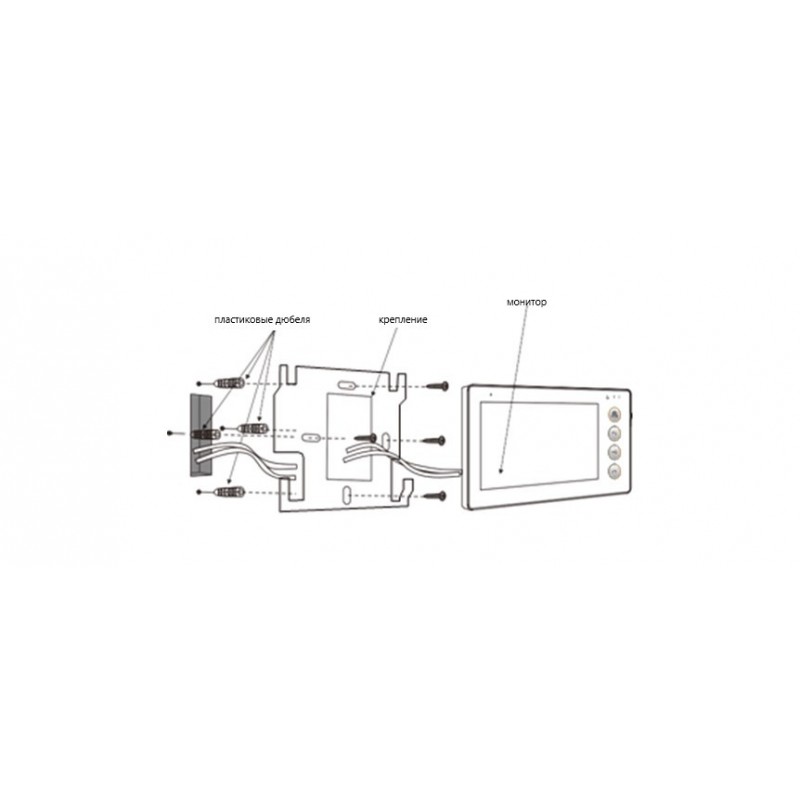 Комплект домофона 7 дюймов с вызывной панелью SEVEN DP-7574 Kit black