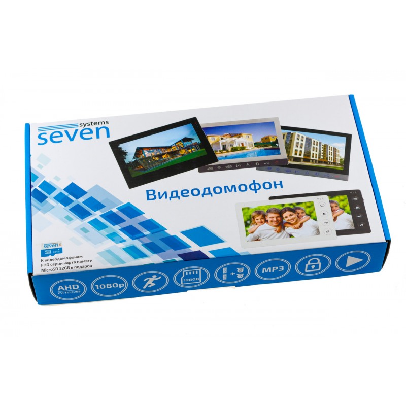 Комплект домофона 7 дюймов с вызывной панелью SEVEN DP-7574 Kit white