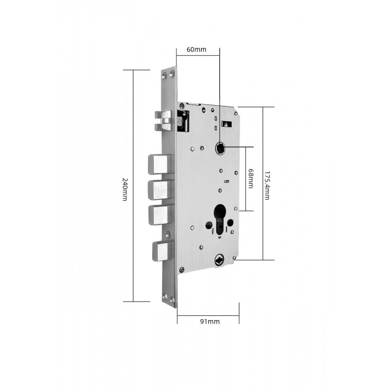 Умный дверной биометрический замок SEVEN LOCK SL-7767BF black (врезная часть 6068)