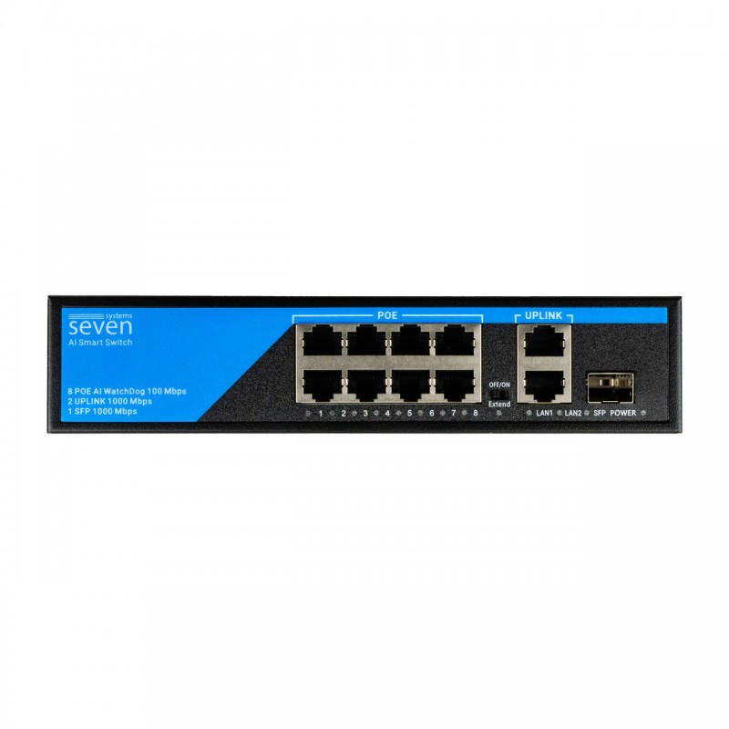 PoE комутатор (switch) 8 портів SEVEN P-7328G-SFP