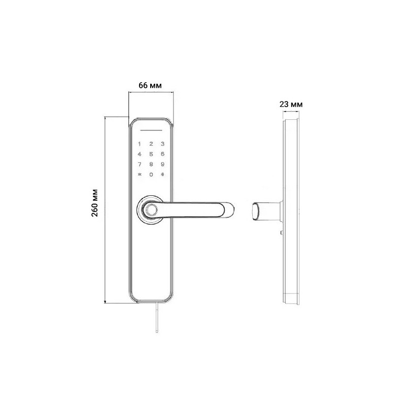 Розумний дверний біометричний замок SEVEN LOCK SL-7740BF black (врізна частина 5050)