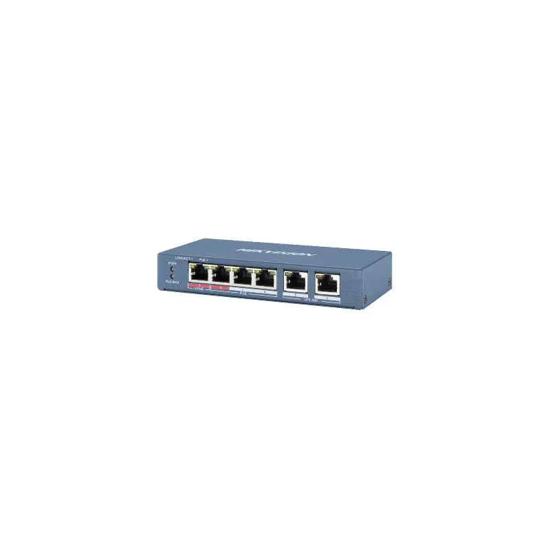 Комутатор 4 порти некерований Hikvision DS-3E0106HP-E POE