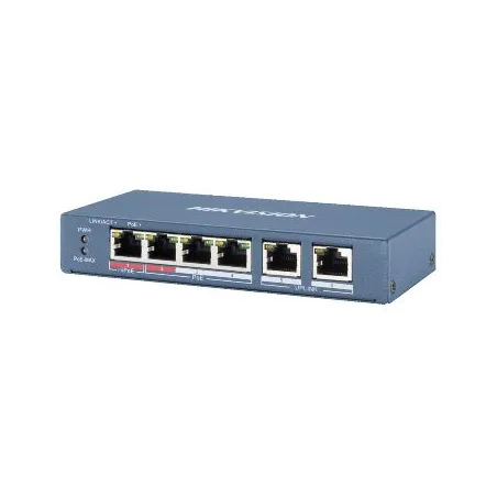 Комутатор 4 порти некерований Hikvision DS-3E0106HP-E POE
