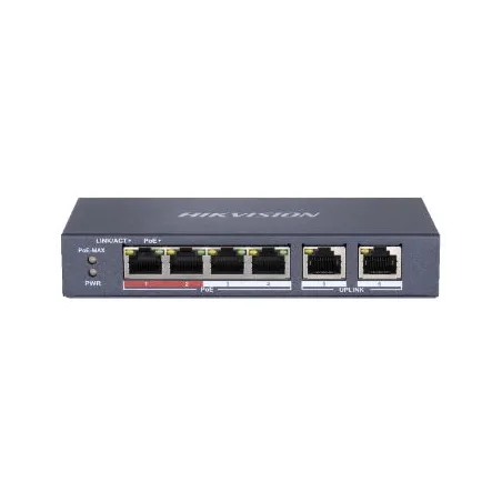 Комутатор 4 порти некерований Hikvision DS-3E0106P-E/M POE