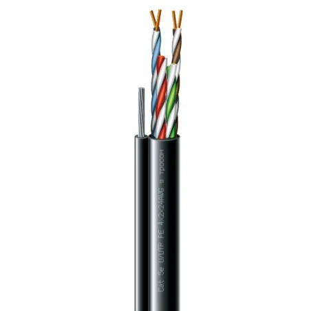 Cat. 5e U/UTP  РЕ steel cord 4x2x24 AWG (k) трос (70910181) бухта 305м в інтернет-магазині Olden electronics