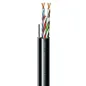 Кабель кручена пара ЗЗКМ (UTP мідь вуличний з тросом) Cat. 5e U/UTP  РЕ steel cord 4x2x24 AWG (k) трос (70910181) бухта 305м