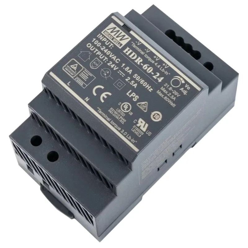 Блок живлення (для монтажа на DIN рейку) MeanWell HDR-60-24 24B 2.5А