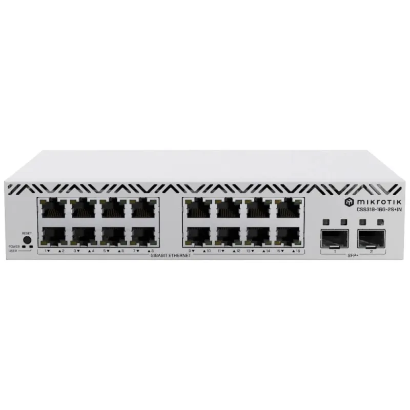 Комутатор 16 портів керований MikroTik CSS318-16G-2S+IN