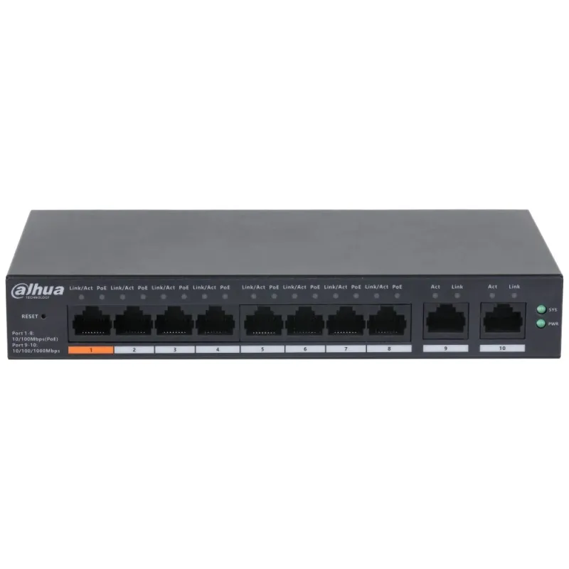 Комутатор 8 портів керований Dahua DH-CS4010-8ET-60 PoE