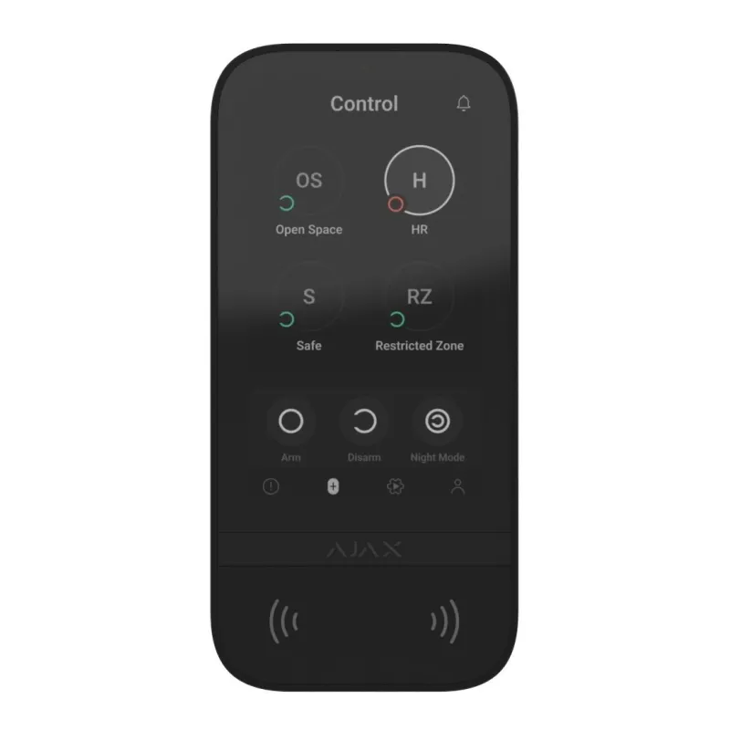 Бездротова клавіатура з сенсорним екраном Ajax KeyPad TouchScreen Black Бездротова клавіатура з сенсорним екраном Ajax KeyPad TouchScreen Black