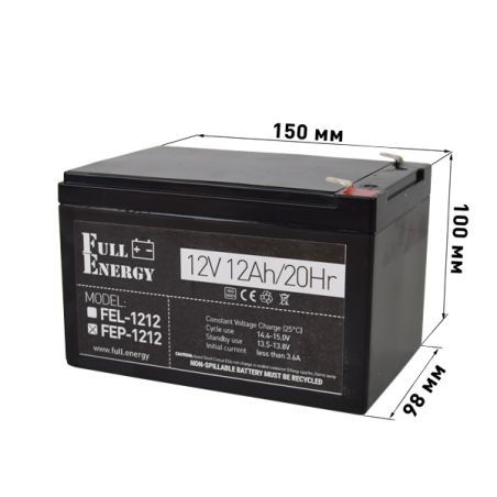 Акумулятор 12В 12 А·год для ДБЖ Full Energy FEP-1212