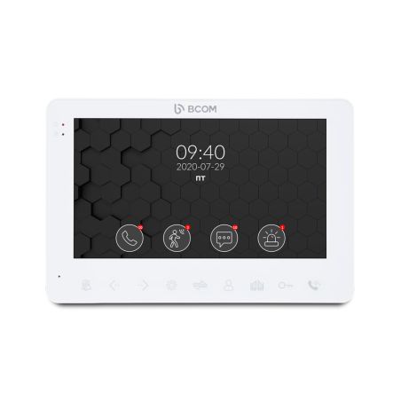 Комплект відеодомофону BCOM BD-780FHD White Kit: відеодомофон 7" і відеопанель