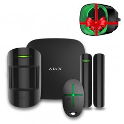 Комплект сигналізації Ajax StarterKit 2 Black + Радіокерована розумна розетка з лічильником енергоспоживання Ajax Socket Black