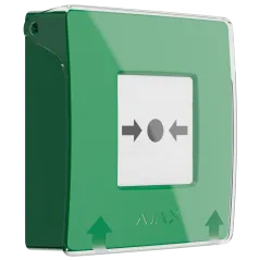 Бездротова програмована кнопка з механізмом скидання Ajax ManualCallPoint Jeweller Green