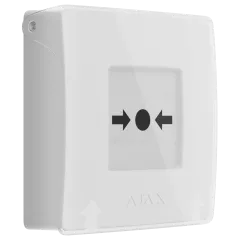 Бездротова програмована кнопка з механізмом скидання Ajax ManualCallPoint Jeweller White