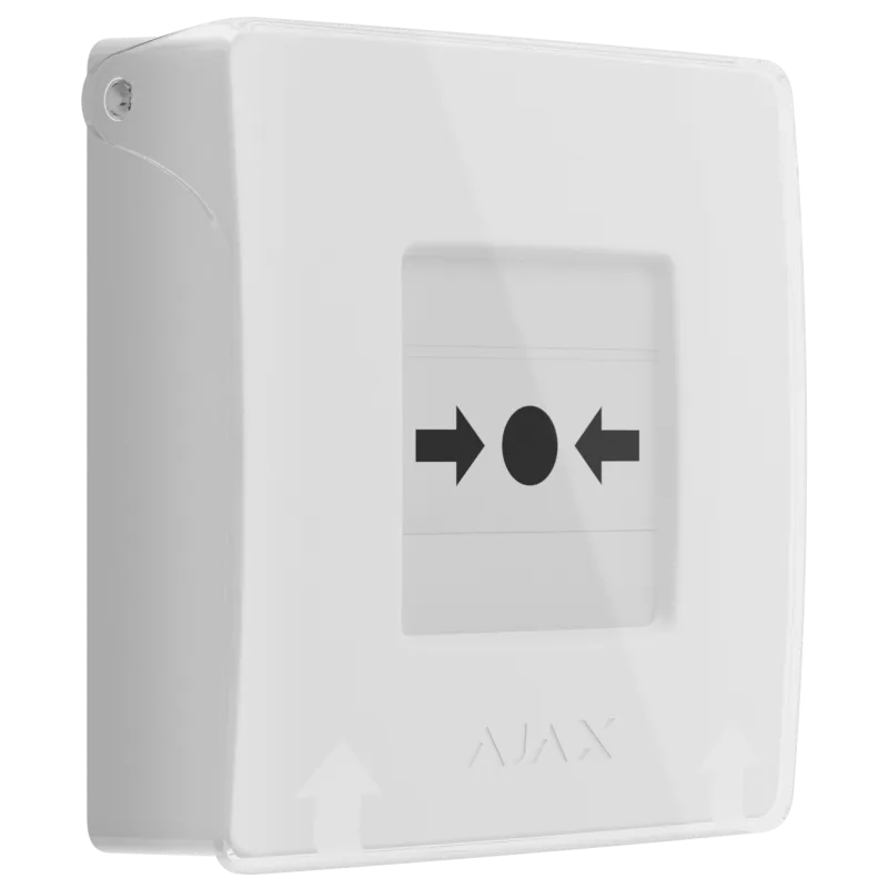 Бездротова програмована кнопка з механізмом скидання Ajax ManualCallPoint Jeweller White