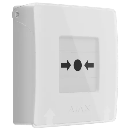 Бездротова програмована кнопка з механізмом скидання Ajax ManualCallPoint Jeweller White