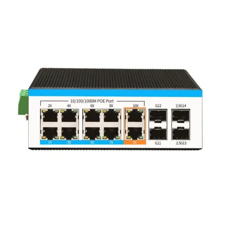 Керований індустр. 14-портовий гігабіт POE комутатор HongRui HR600-AXGM-SWG2082A4S