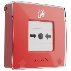 Бездротова настінна кнопка для активації пожежної тривоги вручну Ajax ManualCallPoint (Red)Jeweller (Для житлових обʼєктів)