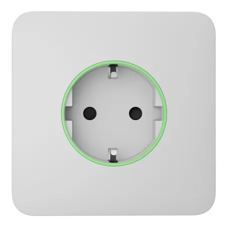 Розумна вбудована розетка з функцією моніторингу споживання електроенергії Ajax Outlet [type F] Jeweller White