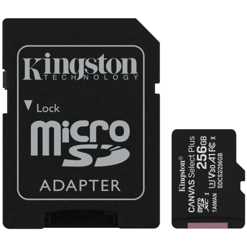 Модуль флеш-пам'яті Kingston 256GB micSDXC Canvas Select Plus 100R A1 C10 Card