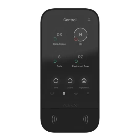 Бездротова клавіатура з сенсорним екраном Ajax KeyPad TouchScreen Black