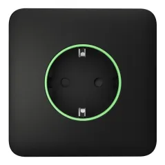 Розумна вбудована розетка з функцією моніторингу споживання електроенергії Ajax Outlet [type F] Jeweller Black