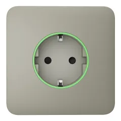 Розумна вбудована розетка з функцією моніторингу споживання електроенергії Ajax Outlet [type F] Jeweller Olive