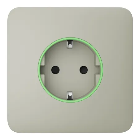 Розумна вбудована розетка з функцією моніторингу споживання електроенергії Ajax Outlet [type F] Jeweller Oyster