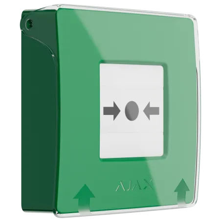 Бездротова програмована кнопка з механізмом скидання Ajax ManualCallPoint Jeweller Green