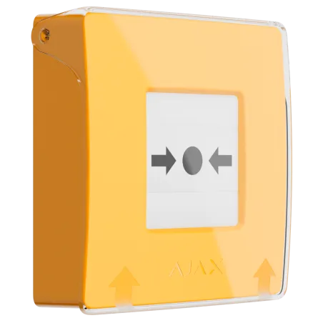 Бездротова програмована кнопка з механізмом скидання Ajax ManualCallPoint Jeweller Yellow