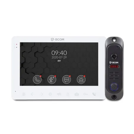 Комплект відеодомофона BCOM BD-780 White Kit: відеодомофон 7" і відеопанель