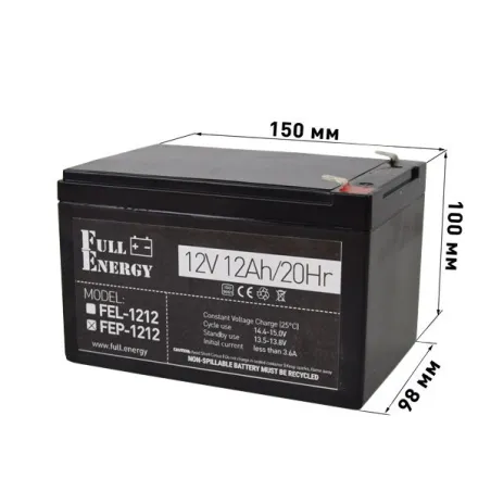 Акумулятор 12В 12 А·год для ДБЖ Full Energy FEP-1212