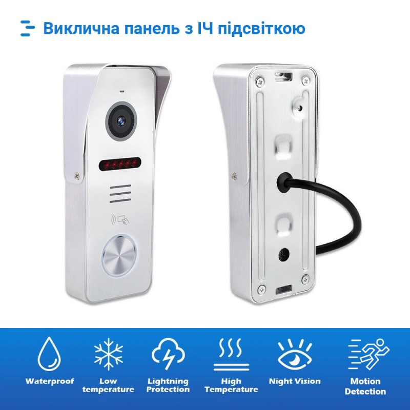 IP-панель виклику з вбудованим зчитувачем карт MIFARE SEVEN CP-7500FHD-Wi-Fi white