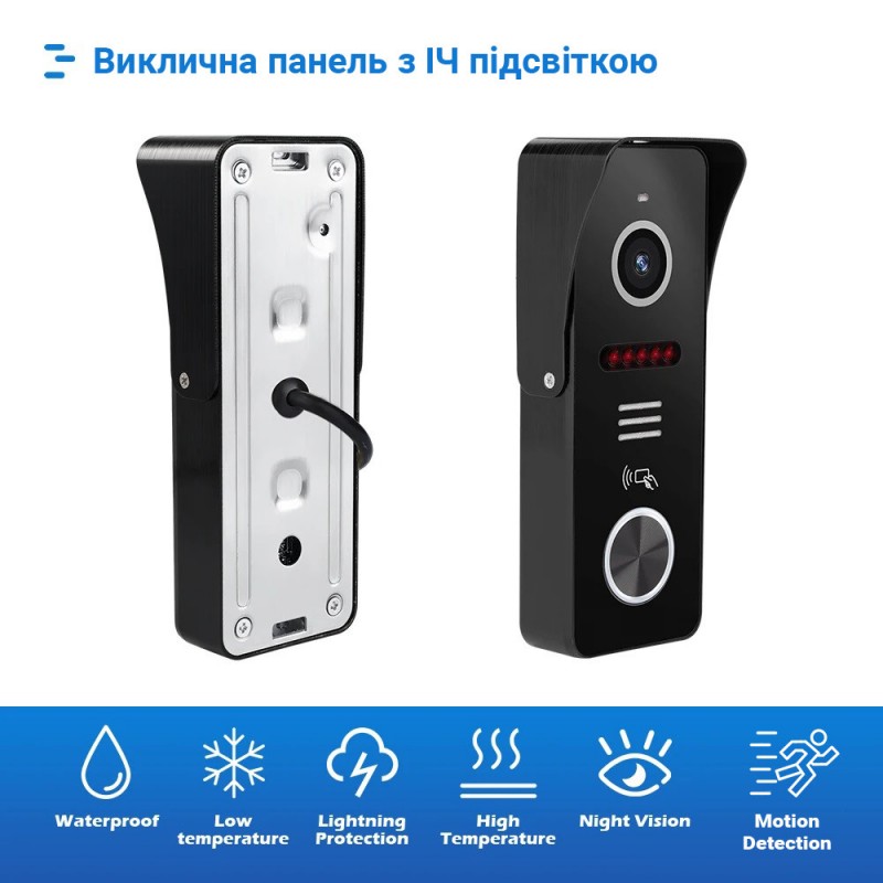 IP-панель виклику з вбудованим зчитувачем карт MIFARE SEVEN CP-7500FHD-Wi-Fi black