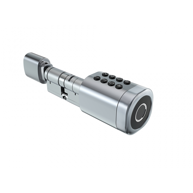 Умный дверной биометрический замок (цилиндр) SEVEN LOCK SL-7774BF silver (100-150мм)