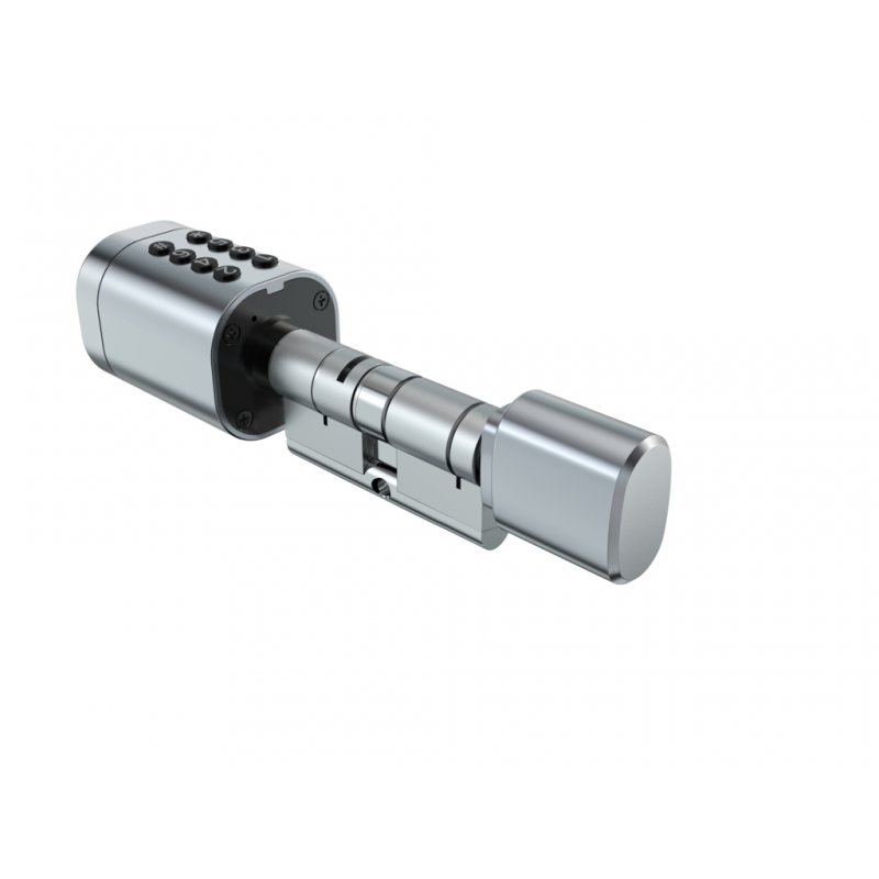 Умный дверной биометрический замок (цилиндр) SEVEN LOCK SL-7774BF silver (100-150мм)