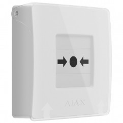 Бездротова програмована кнопка з механізмом скидання Ajax ManualCallPoint Jeweller White