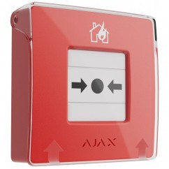 Бездротова настінна кнопка для активації пожежної тривоги вручну Ajax ManualCallPoint (Red)Jeweller (Для житлових обʼєктів)