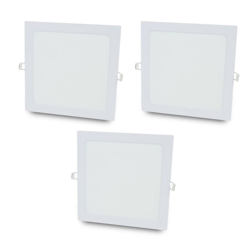 Комплект из 3-х светильников светодиодных LIGHTWELL LW-SQ-RCD-18 18 W квадрат встроенный