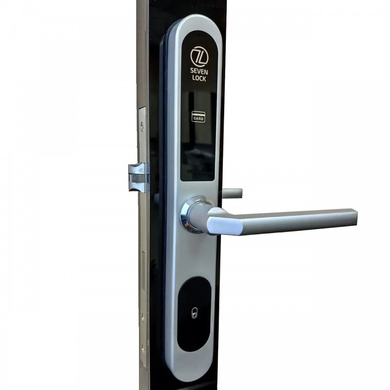 Електронний RFID замок для готелів та хостелів SEVEN LOCK SL-7737S silver