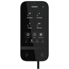 Бездротова клавіатура з сенсорним екраном Ajax KeyPad TouchScreen Fibra Black